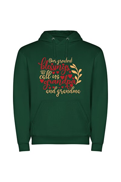 iLovePrints Blessed Grandparents: A Graceful Portrait Φούτερ με κουκούλα σε χ...