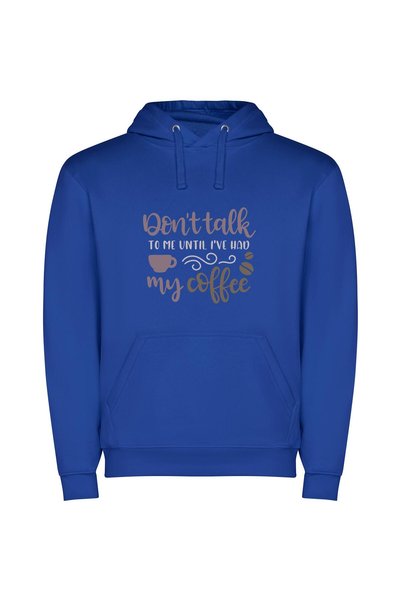 iLovePrints Coffee for Social Distancing Φούτερ με κουκούλα σε χρώμα Μπλε