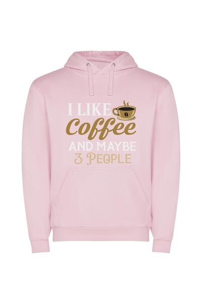 iLovePrints Coffee Obsession: Sipping Statistics Φούτερ με κουκούλα σε χρώμα Ροζ