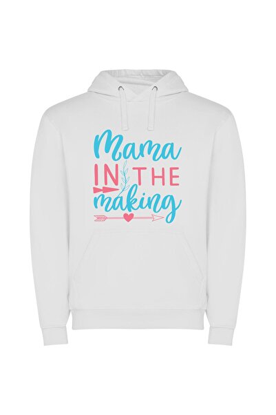 iLovePrints Mama's Maternal Muse Φούτερ με κουκούλα σε χρώμα Λευκό