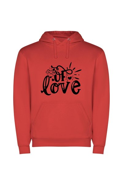 iLovePrints Love in Monochrome Φούτερ με κουκούλα σε χρώμα Κόκκινο