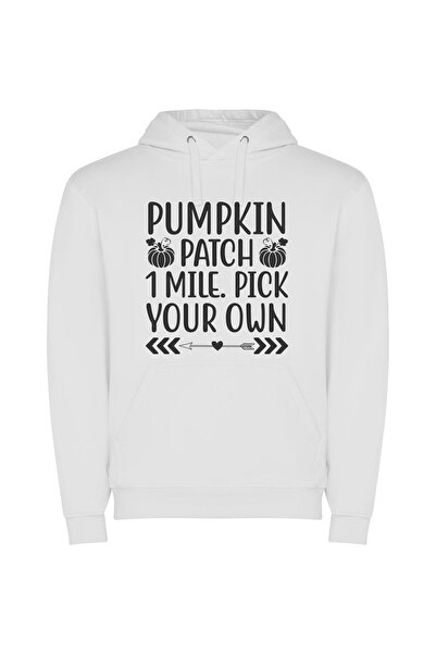 iLovePrints The Great Gourd Galore Φούτερ με κουκούλα σε χρώμα Λευκό