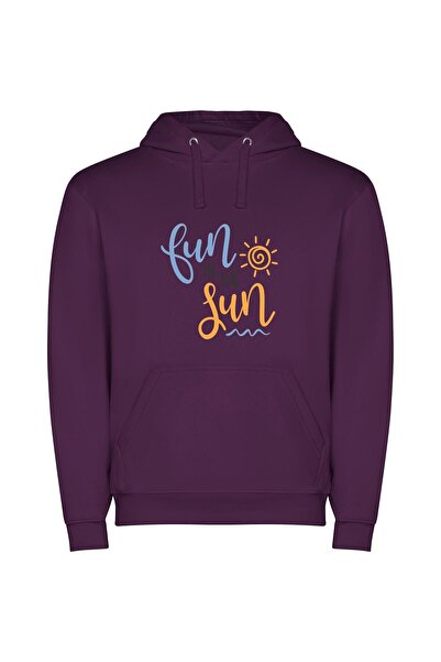 iLovePrints Sunny Blissful Escapades Φούτερ με κουκούλα σε χρώμα Μωβ