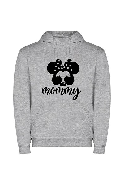 iLovePrints Elegant Disney Character Portrait Φούτερ με κουκούλα σε χρώμα Γκρι