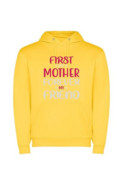 iLovePrints Unbreakable Maternal Bond Φούτερ με κουκούλα σε χρώμα Κίτρινο