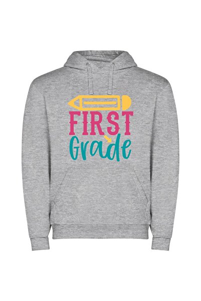 iLovePrints First Grade Excellence Φούτερ με κουκούλα σε χρώμα Γκρι
