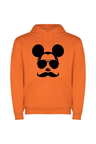 iLovePrints Mickey's Cool Disguise Φούτερ με κουκούλα σε χρώμα Πορτοκαλί