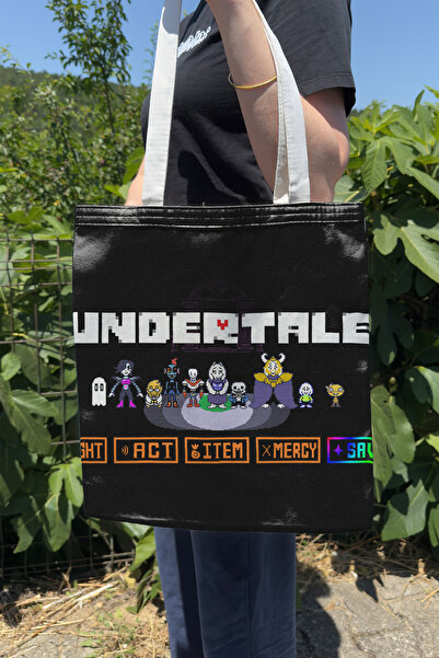 ZipZap حقيبة قماشية مطبوعة على الوجهين من Undertale V1، لعبة كمبيوتر، لعبة فيديو
