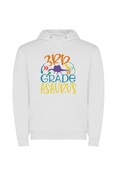 iLovePrints Jurassic Grad Tee Φούτερ με κουκούλα σε χρώμα Λευκό