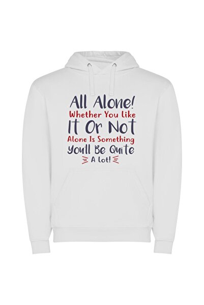 iLovePrints Alone Together Solo Journey Φούτερ με κουκούλα σε χρώμα Λευκό