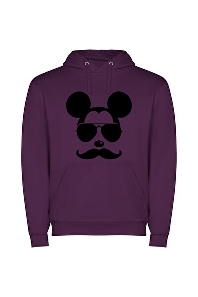 iLovePrints Mickey's Cool Disguise Φούτερ με κουκούλα σε χρώμα Μωβ