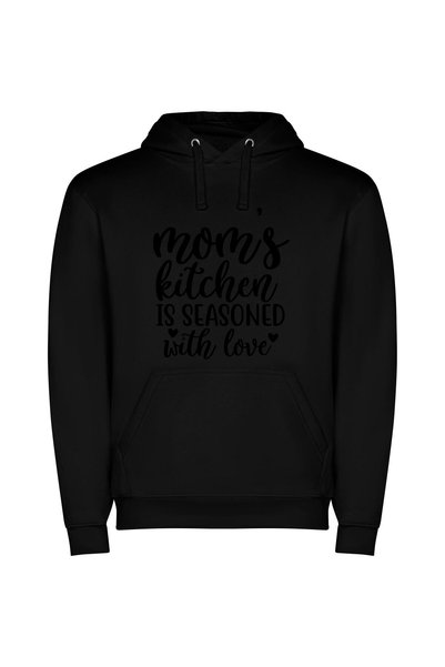 iLovePrints Seasoned Love: Monochrome Memories Φούτερ με κουκούλα σε χρώμα Μαύρο