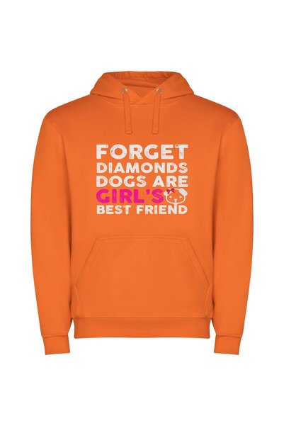 iLovePrints Best Friends and Diamonds Φούτερ με κουκούλα σε χρώμα Πορτοκαλί
