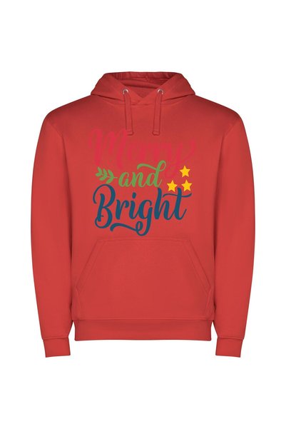 iLovePrints Festive Starry Greetings Φούτερ με κουκούλα σε χρώμα Κόκκινο