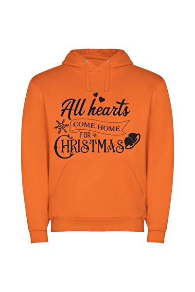 iLovePrints Heartwarming Christmas Homecoming Φούτερ με κουκούλα σε χρώμα Πορ...