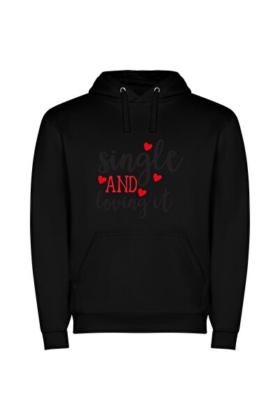 iLovePrints Solo: Embracing Self-Individuality Φούτερ με κουκούλα σε χρώμα Μαύρο