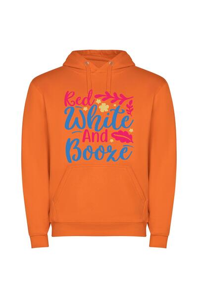 iLovePrints Colorful Booze Fusion Φούτερ με κουκούλα σε χρώμα Πορτοκαλί
