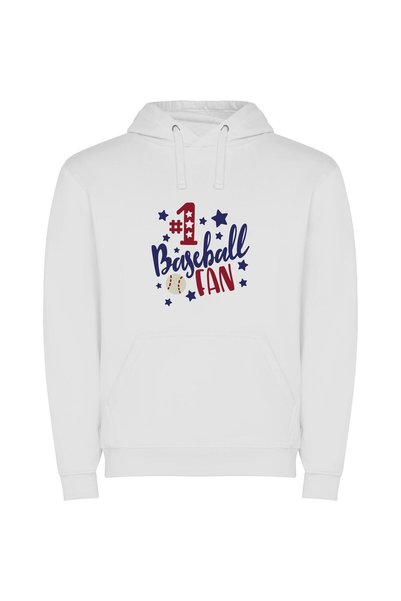 iLovePrints Ultimate Baseball Superfan Φούτερ με κουκούλα σε χρώμα Λευκό