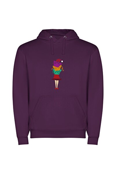 iLovePrints Enchanting Festive Fashion Φούτερ με κουκούλα σε χρώμα Μωβ