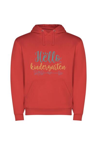 iLovePrints Hello Kiddy Central Φούτερ με κουκούλα σε χρώμα Κόκκινο