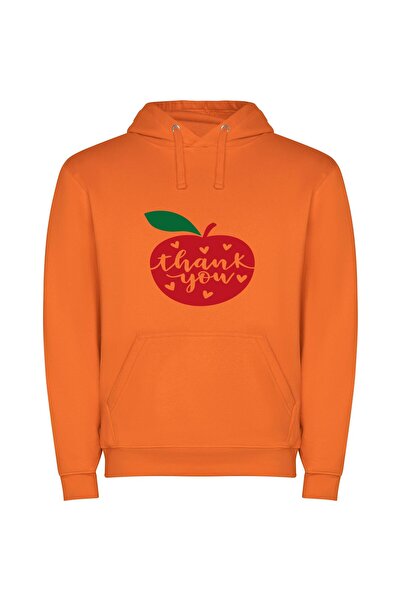 iLovePrints Grateful Apple Delight Φούτερ με κουκούλα σε χρώμα Πορτοκαλί