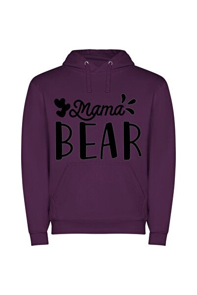 iLovePrints Hanna-Barbera Mama Bear Logo Φούτερ με κουκούλα σε χρώμα Μωβ