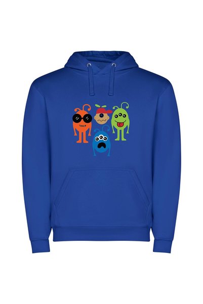 iLovePrints Enchanting Virus Vignettes Φούτερ με κουκούλα σε χρώμα Μπλε