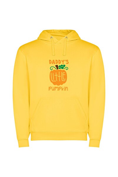 iLovePrints Precious Pumpkin Portrait Φούτερ με κουκούλα σε χρώμα Κίτρινο