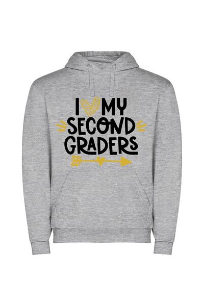 iLovePrints Adorable 2B Grading Love Φούτερ με κουκούλα σε χρώμα Γκρι