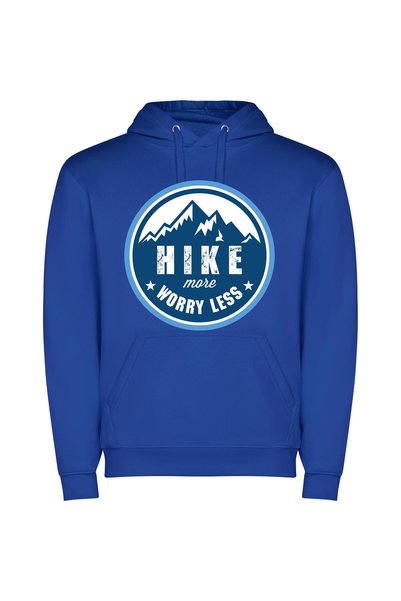 iLovePrints Mountain Bliss: Hike Unburdened Φούτερ με κουκούλα σε χρώμα Μπλε