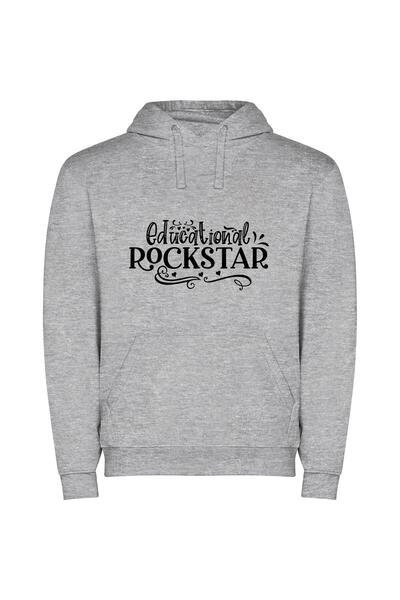 iLovePrints Rockstar Edditorial Illustration: High-Quality Φούτερ με κουκούλα...