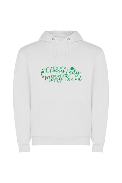 iLovePrints Elegant Chaos Unleashed Φούτερ με κουκούλα σε χρώμα Λευκό