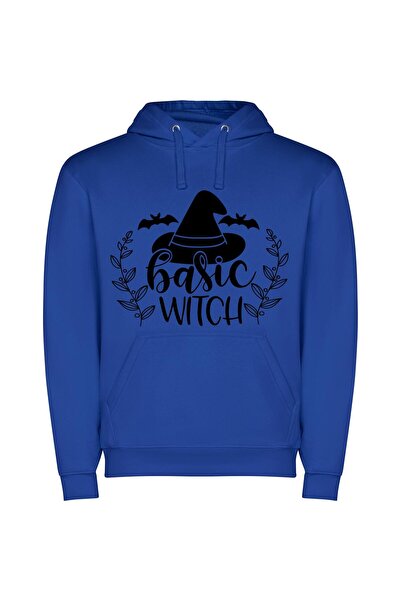 iLovePrints Witchy Chic Hat Collection Φούτερ με κουκούλα σε χρώμα Μπλε
