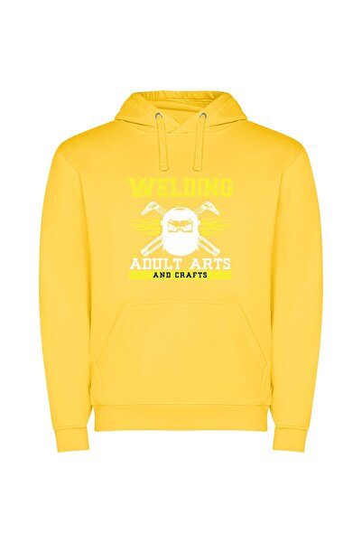 iLovePrints Fancy Welding Crafts Collection Φούτερ με κουκούλα σε χρώμα Κίτρινο