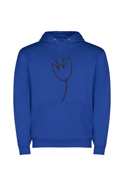 iLovePrints Ink Blossom Silhouette Φούτερ με κουκούλα σε χρώμα Μπλε