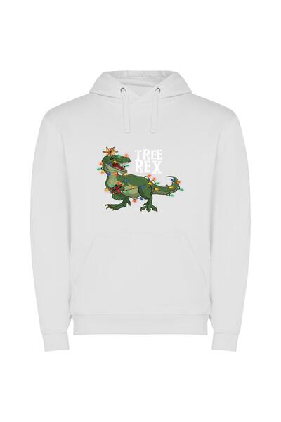 iLovePrints Stellar Steampunk T-Rex Φούτερ με κουκούλα σε χρώμα Λευκό