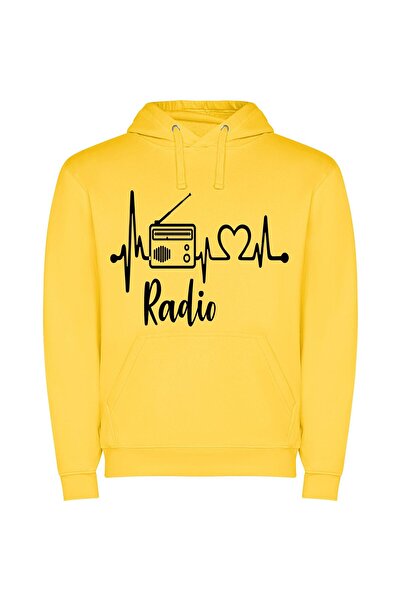 iLovePrints Soundwaves & Style Φούτερ με κουκούλα σε χρώμα Κίτρινο