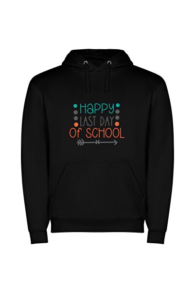 iLovePrints Happy Last School Farewell Φούτερ με κουκούλα σε χρώμα Μαύρο