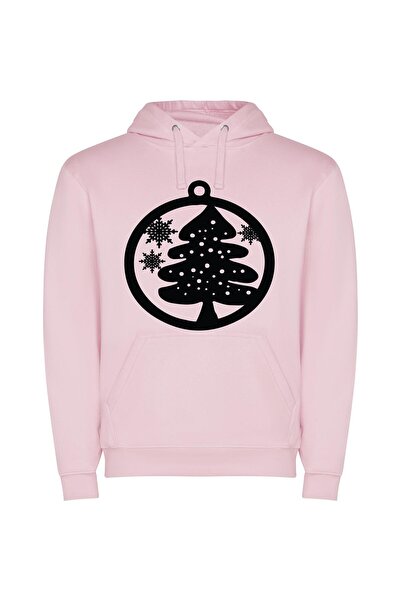 iLovePrints Snowflake Wonderland Ornament Φούτερ με κουκούλα σε χρώμα Ροζ