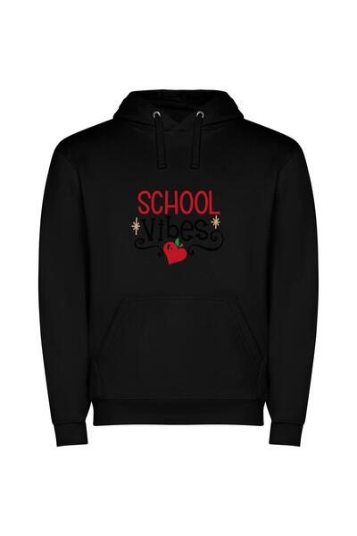 iLovePrints Vibrant School Vibes Φούτερ με κουκούλα σε χρώμα Μαύρο