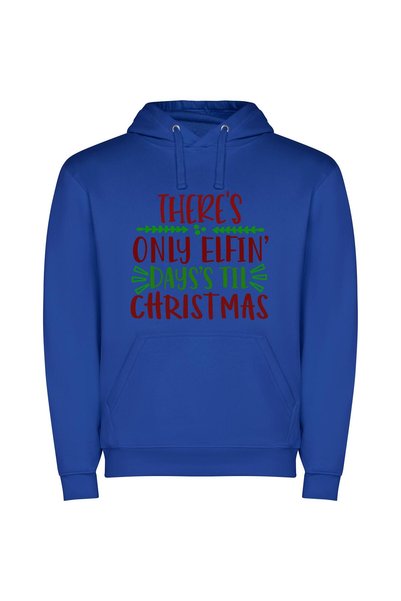 iLovePrints Brillig Elves' Countdown: Inspired Φούτερ με κουκούλα σε χρώμα Μπλε