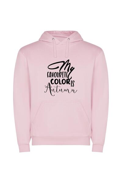 iLovePrints Autumn's Colorful Monochrome Journey Φούτερ με κουκούλα σε χρώμα Ροζ