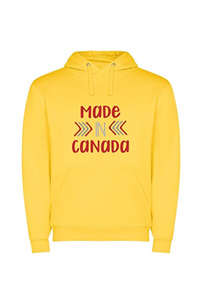 iLovePrints Canadian Masterpiece 2019 Φούτερ με κουκούλα σε χρώμα Κίτρινο