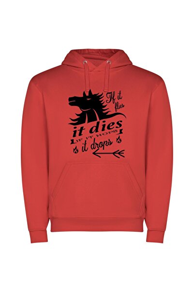 iLovePrints Equestrian Ablaze: Inspired Flames Φούτερ με κουκούλα σε χρώμα Κό...