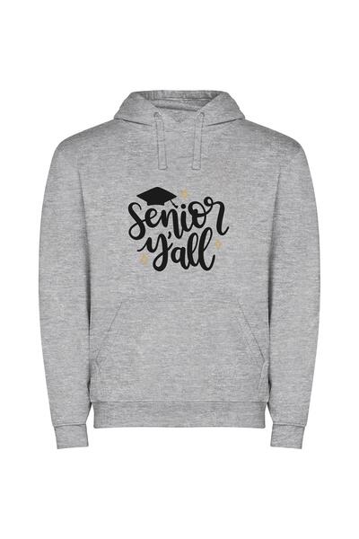iLovePrints Timeless Graduation Elegance Φούτερ με κουκούλα σε χρώμα Γκρι