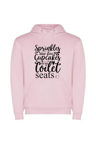 iLovePrints Cupcakes, not toilet seats! Φούτερ με κουκούλα σε χρώμα Ροζ