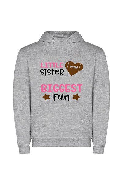 iLovePrints Greatest Sibling Supporter Φούτερ με κουκούλα σε χρώμα Γκρι