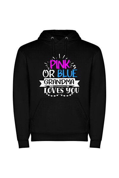 iLovePrints Colorful Love from Grandma Φούτερ με κουκούλα σε χρώμα Μαύρο