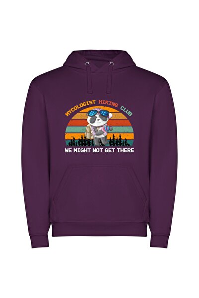 iLovePrints Panda Chic: Shutter-Clad Explorer Φούτερ με κουκούλα σε χρώμα Μωβ