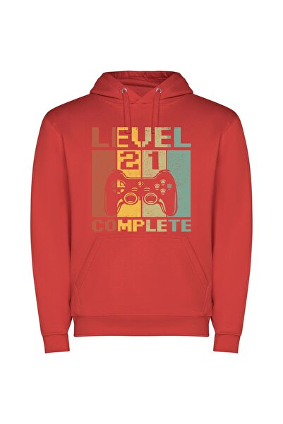iLovePrints Gaming Masterpieces Unveiled Φούτερ με κουκούλα σε χρώμα Κόκκινο